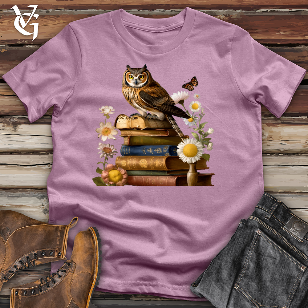 Viking Goods Owl Wisdom Cotton Tee Orchid / L