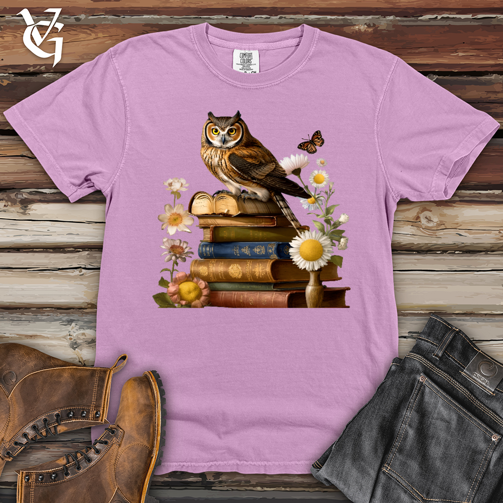 Viking Goods Owl Wisdom Heavy Cotton Comfort Colors Tee Orchid / L