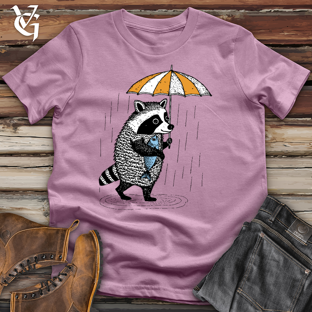 Viking Goods Raccoon In The Rain Cotton Tee Orchid / L
