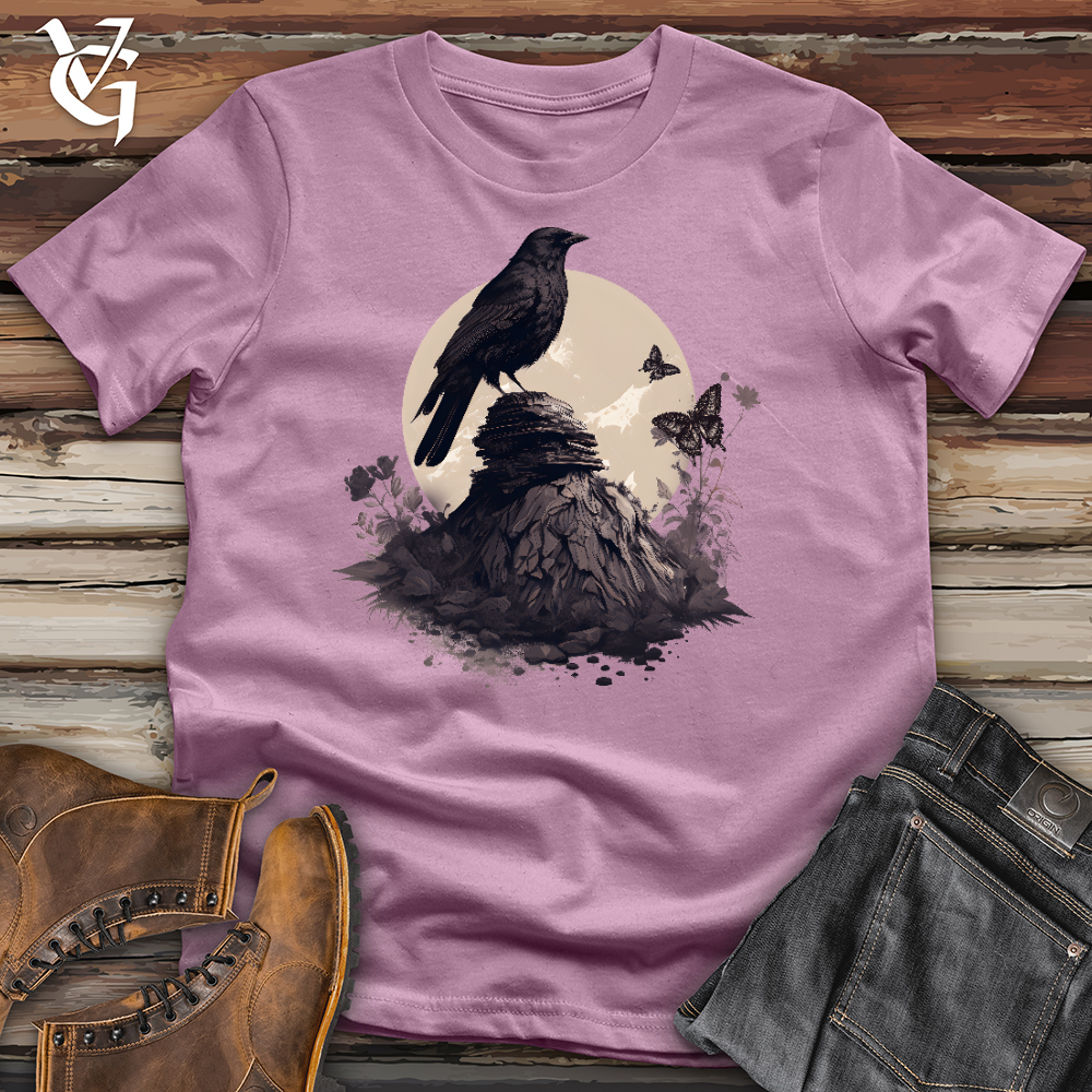 Viking Goods Raven Butterfly Sunset Cotton Tee Orchid / L