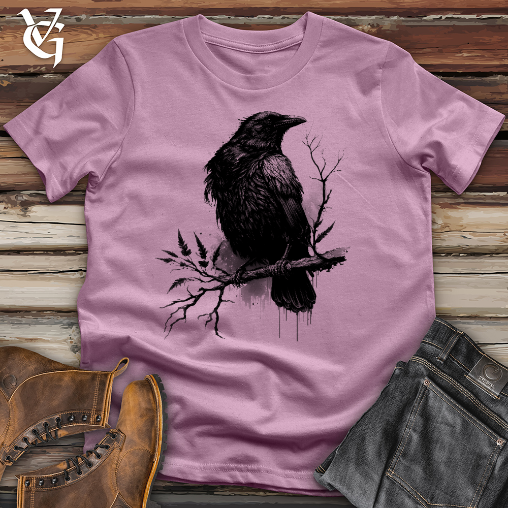 Viking Goods Raven on Branch Cotton Tee Orchid / L