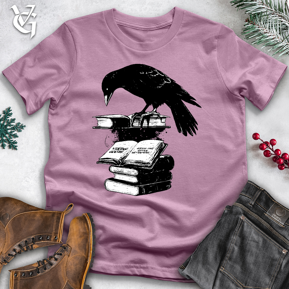 Viking Goods Raven Reading Fanatic Cotton Tee Orchid / L