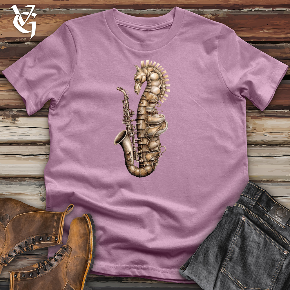 Viking Goods Seahorse Saxophone Cotton Tee Orchid / L