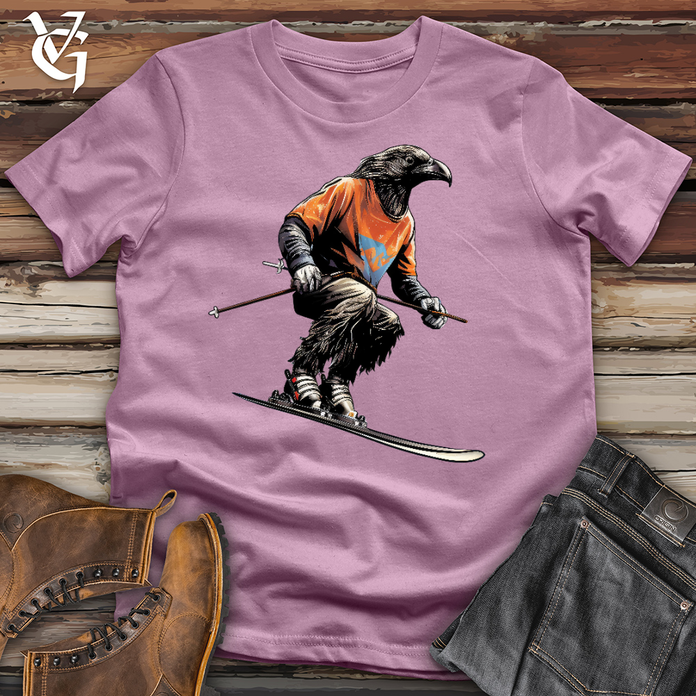 Viking Goods Skiing Raven Cotton Tee Orchid / L