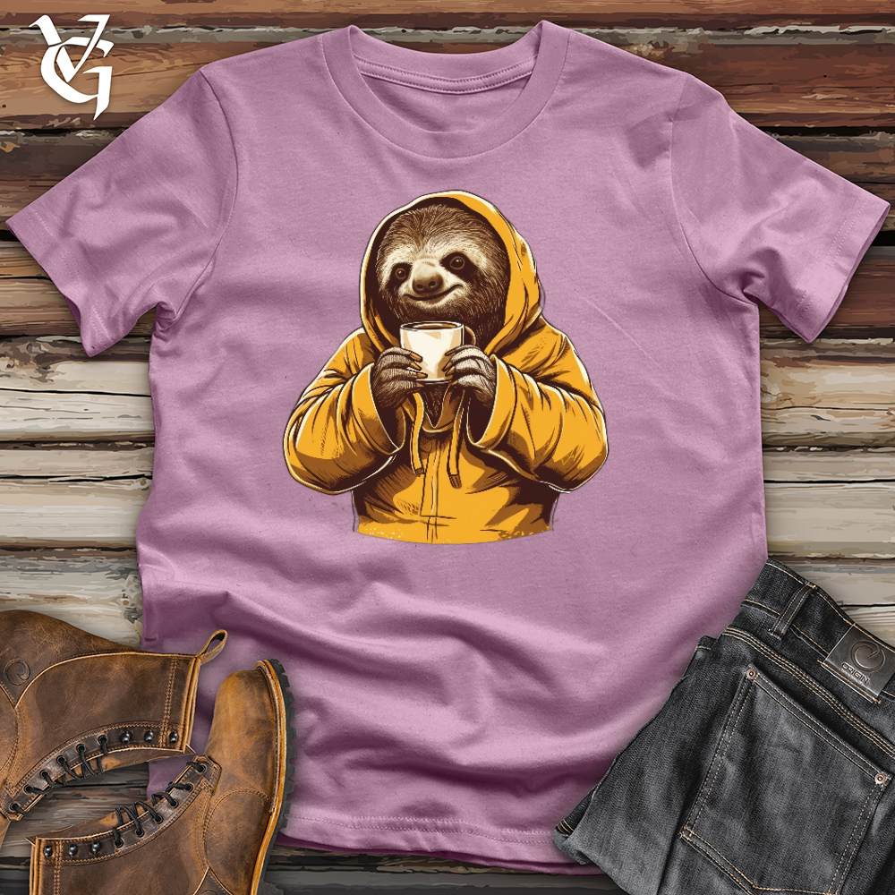 Viking Goods Sloth Coffee Cotton Tee Orchid / L