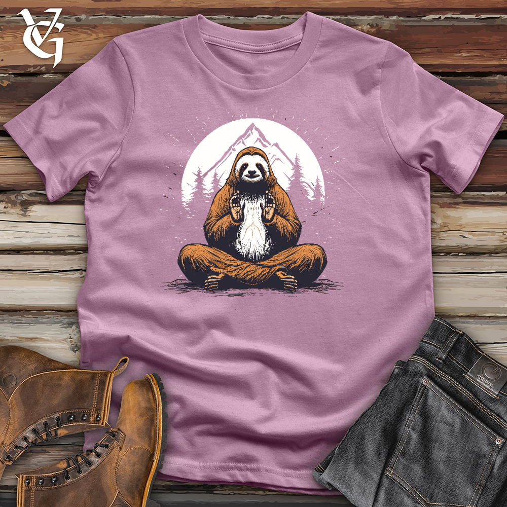 Viking Goods Sloth Doing Yoga Cotton Tee Orchid / L