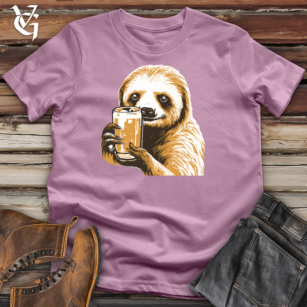 Viking Goods Sloth Drinking Cotton Tee Orchid / L