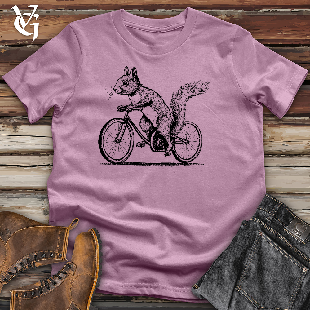 Viking Goods Squirrel On A Bike Cotton Tee Orchid / L