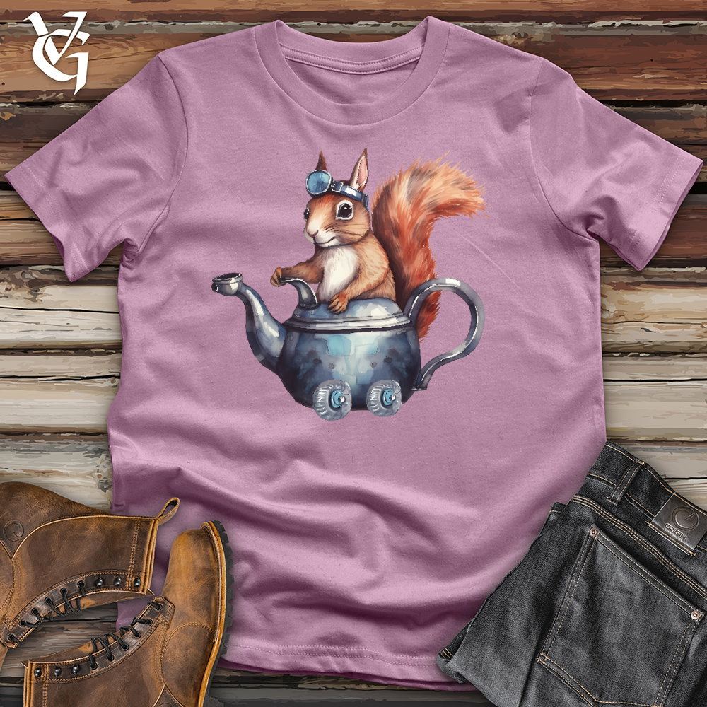 Viking Goods Squirrel Tea Pot Ride Cotton Tee Orchid / L