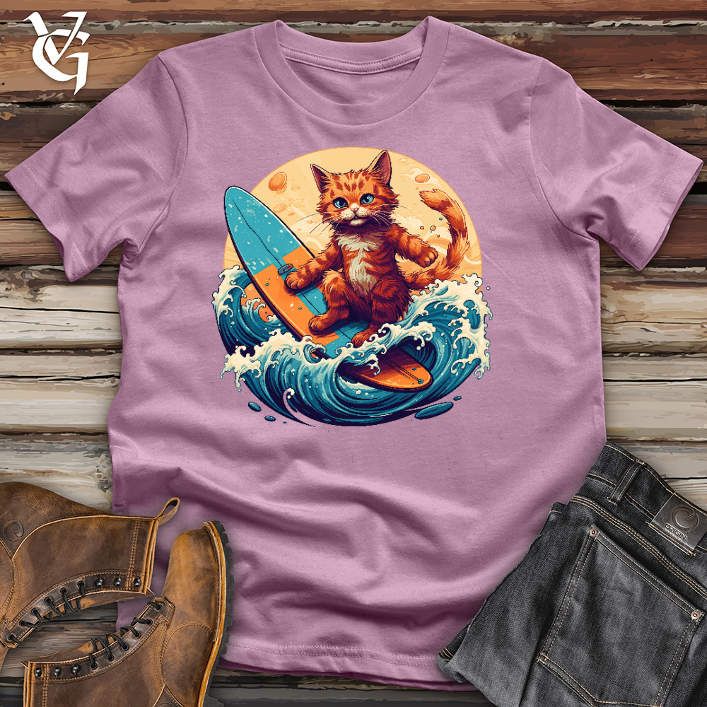 Viking Goods Surf'n Cat Cotton Tee Orchid / L