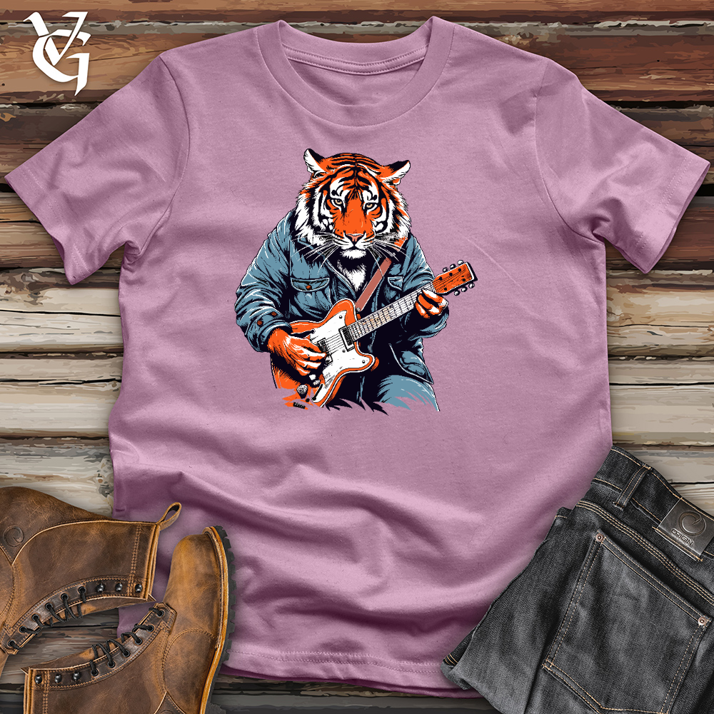 Viking Goods Tiger Playing Guitar Cotton Tee Orchid / L