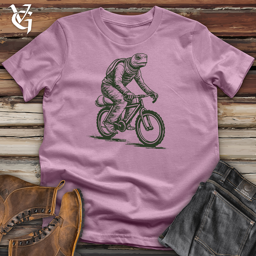 Viking Goods Turtle Riding A Bike Cotton Tee Orchid / L