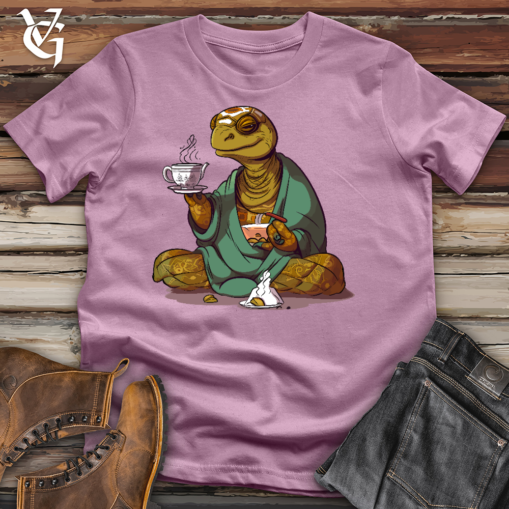 Viking Goods Turtle Tea Time Cotton Tee Orchid / L