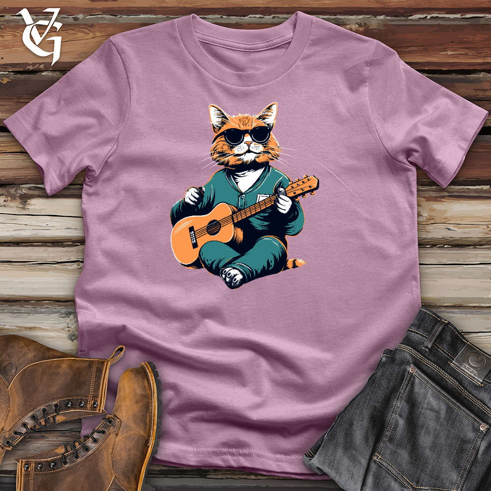 Viking Goods Ukulele Feline Groove Cotton Tee Orchid / L