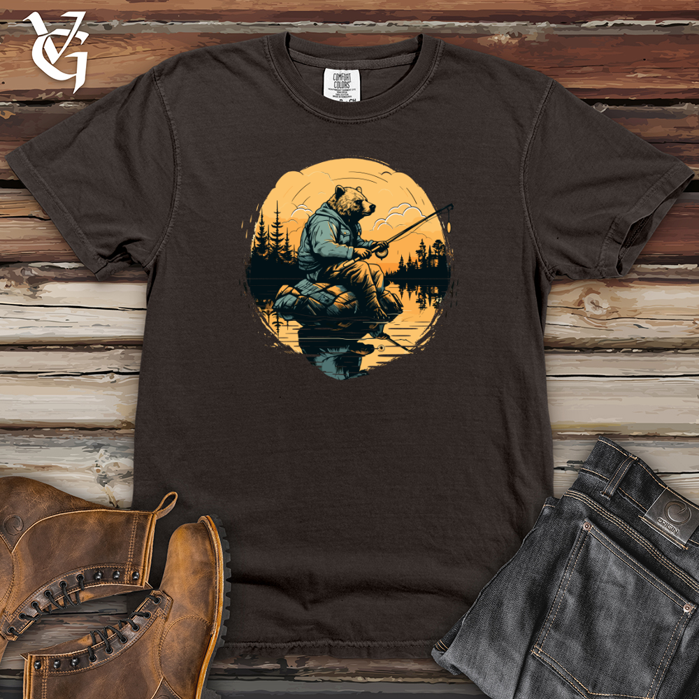 Viking Goods Bear Lakeside Fishing Heavy Cotton Comfort Colors Tee Pepper / L