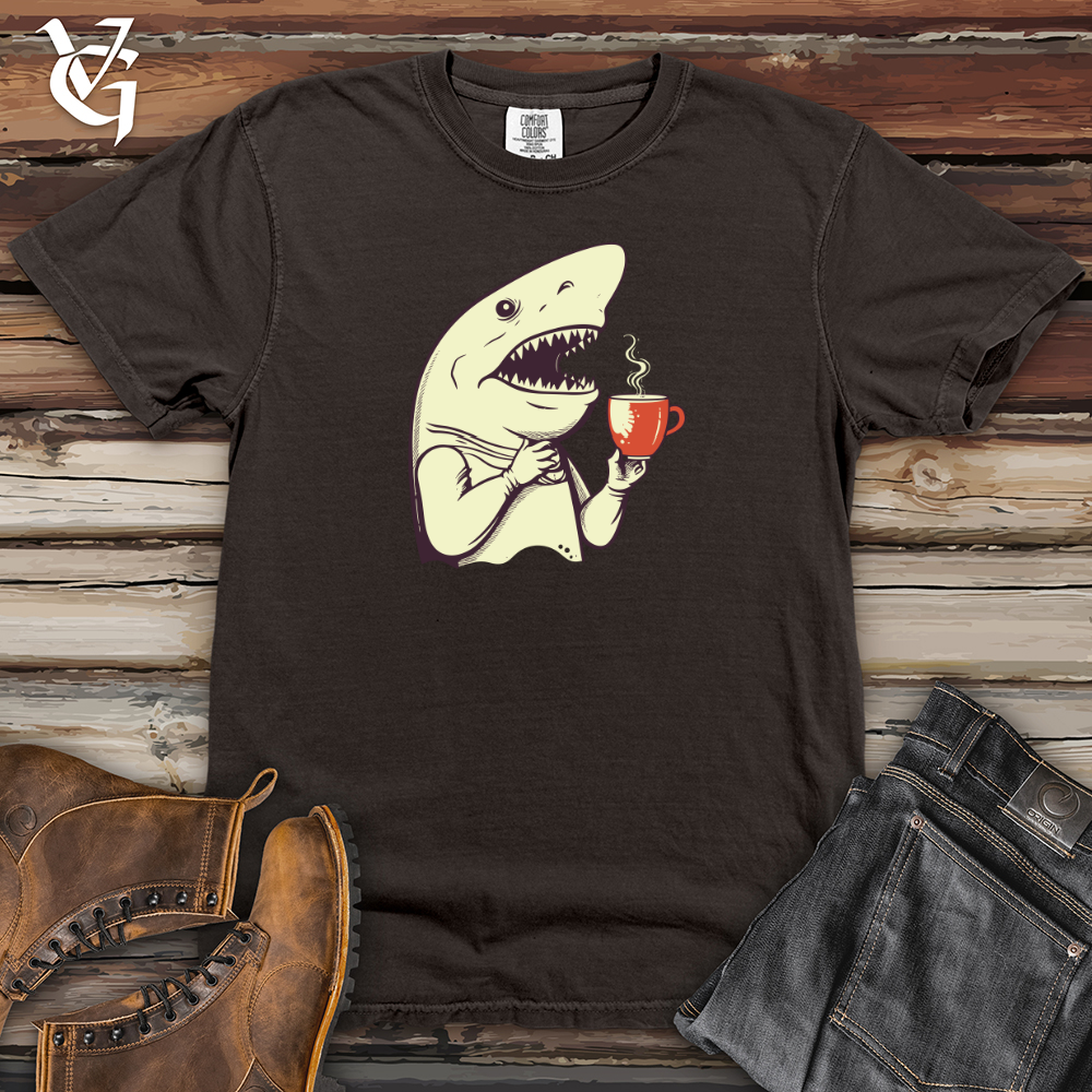 Viking Goods Caffeinated Shark Thoughts Heavy Cotton Comfort Colors Tee Pepper / L