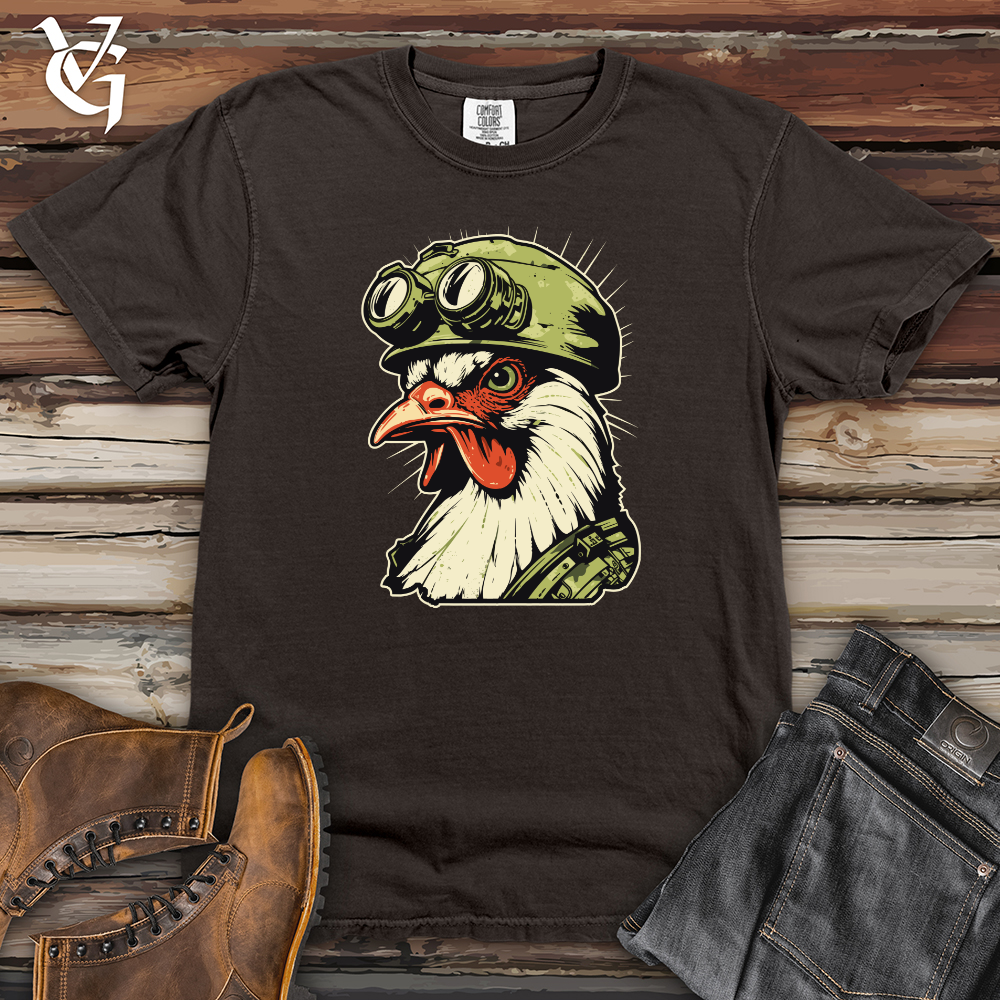 Viking Goods Chicken Soldier Helm Bravery Heavy Cotton Comfort Colors Tee Pepper / L