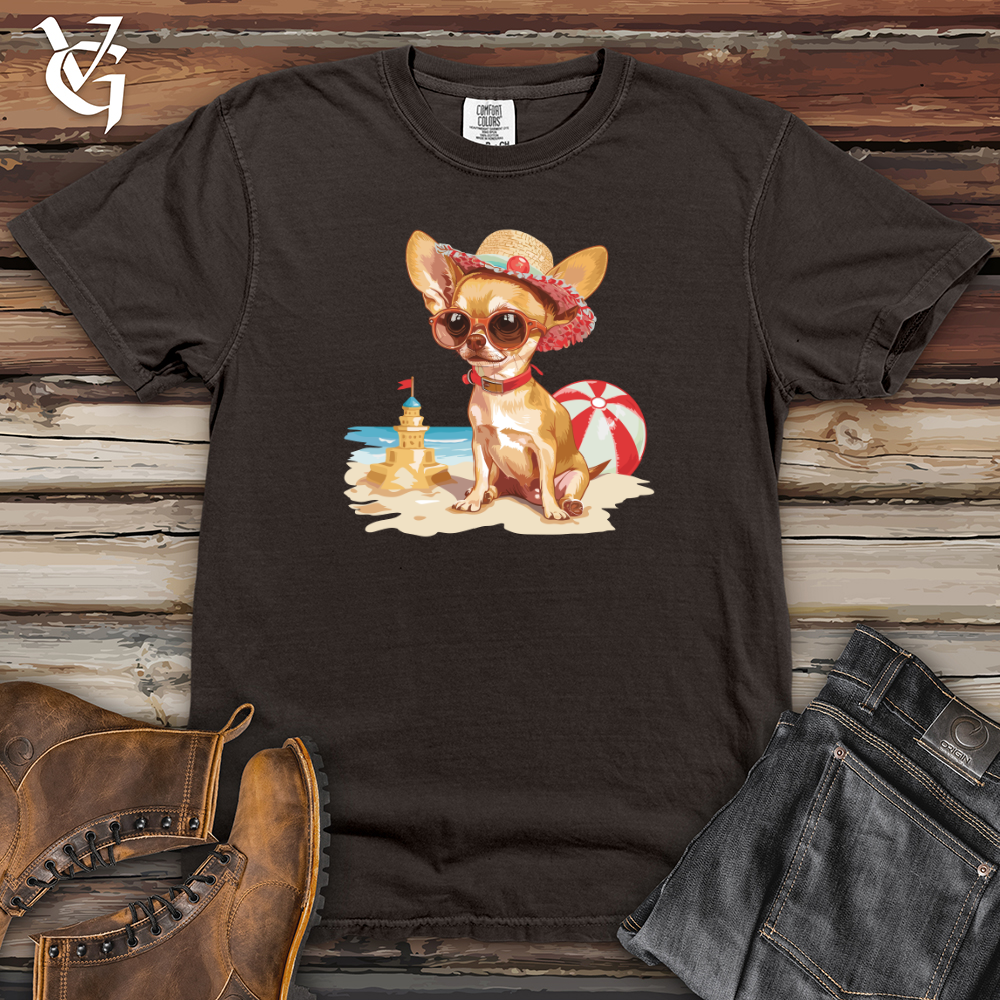 Viking Goods Chihuahua Beachfront Chic Heavy Cotton Comfort Colors Tee Pepper / L