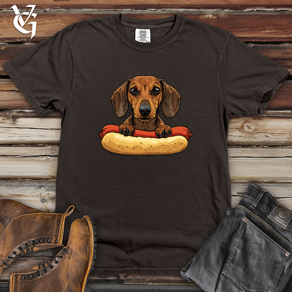Viking Goods Dachshund Hotdog Hug Heavy Cotton Comfort Colors Tee Pepper / L