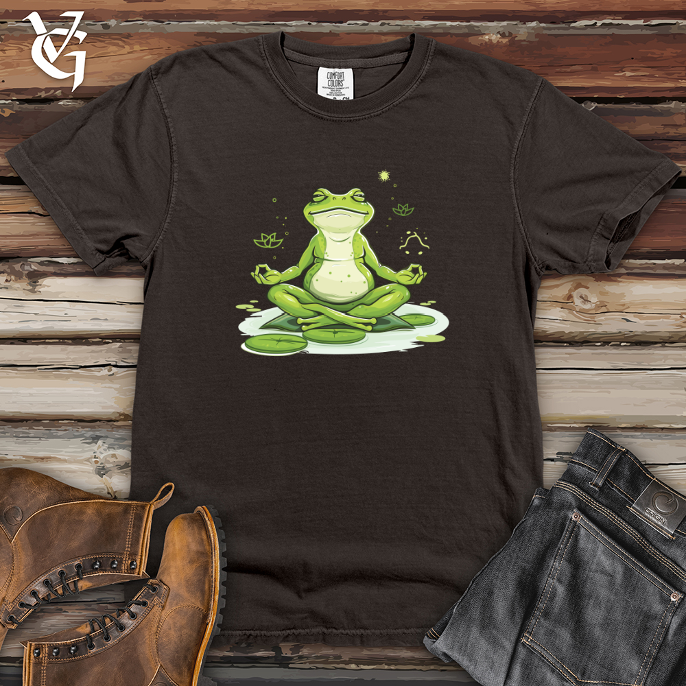 Viking Goods Frog Peaceful Lotus Heavy Cotton Comfort Colors Tee Pepper / L