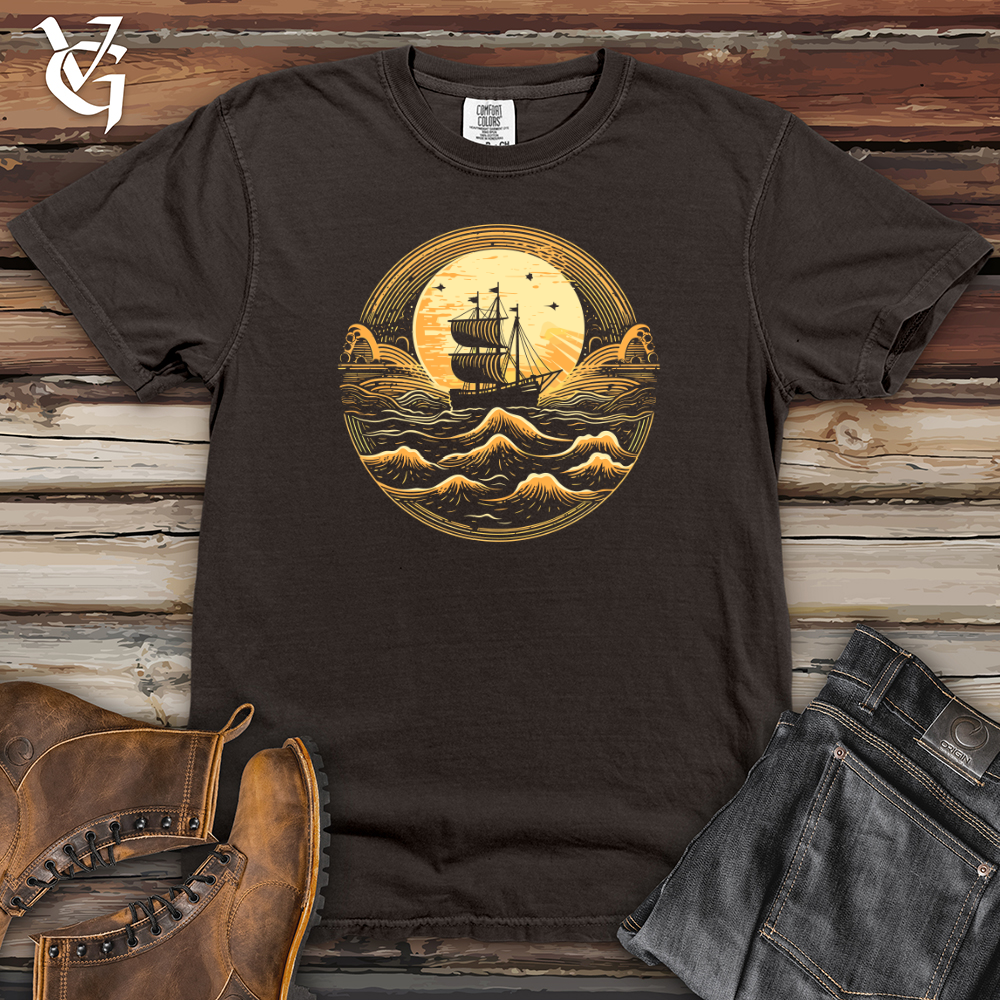 Viking Goods Galleon Moonlit Voyage Heavy Cotton Comfort Colors Tee Pepper / L