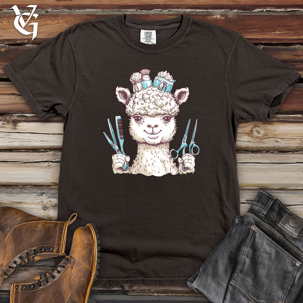 Viking Goods Llama Barber Charm Heavy Cotton Comfort Colors Tee Pepper / L