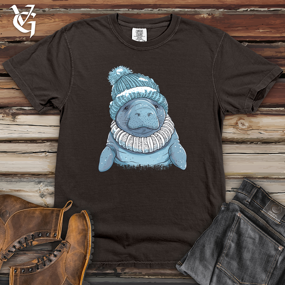 Viking Goods Manatee Winter Warmth Heavy Cotton Comfort Colors Tee Pepper / L