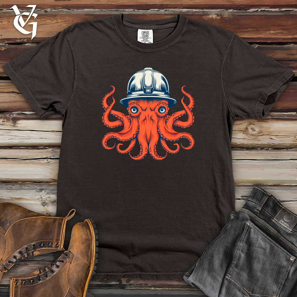 Viking Goods Octopus Firefighter's Brigade Cap Heavy Cotton Comfort Colors Tee Pepper / L