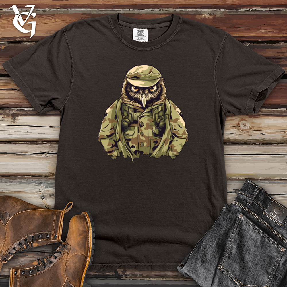 Viking Goods Owl Camo Army Stealth Mission Heavy Cotton Comfort Colors Tee Pepper / L