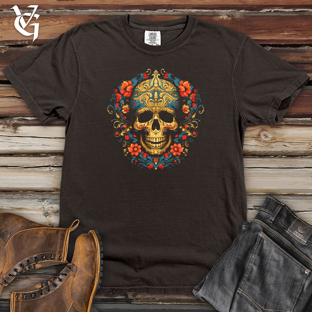 Viking Goods Paisley Skull Revival Heavy Cotton Comfort Colors Tee Pepper / L