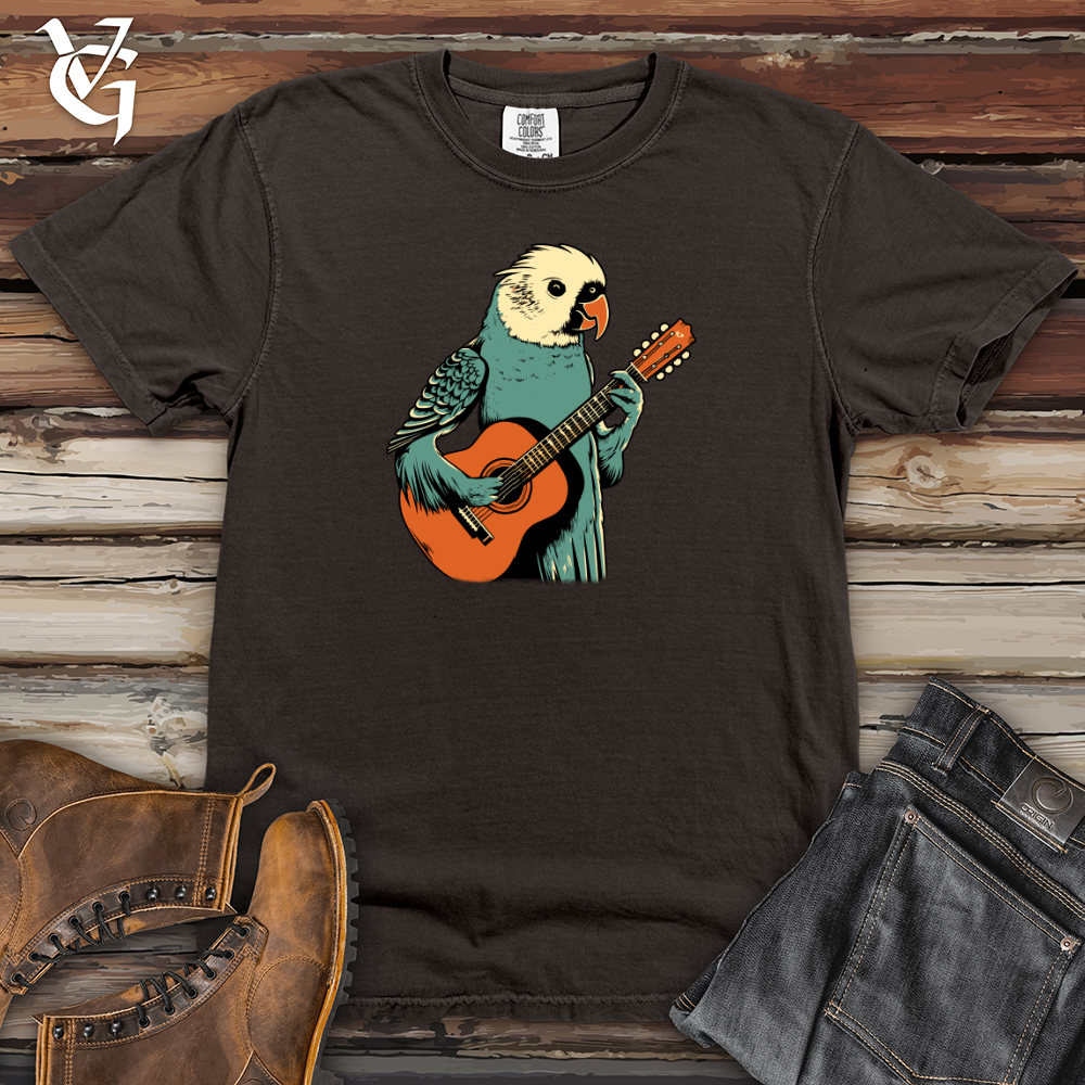 Viking Goods Parakeet Strumming Guitar Heavy Cotton Comfort Colors Tee Pepper / L