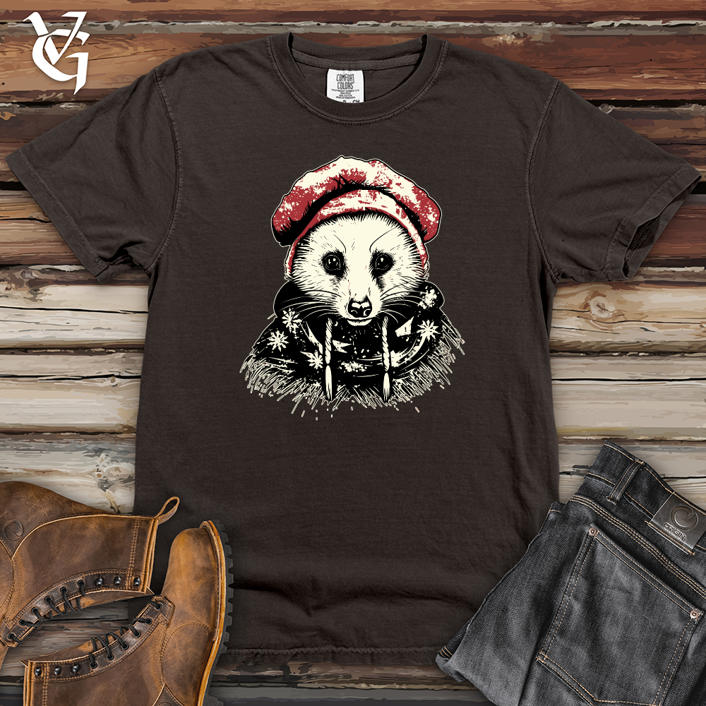 Viking Goods Possum Beanie Heavy Cotton Comfort Colors Tee Pepper / L
