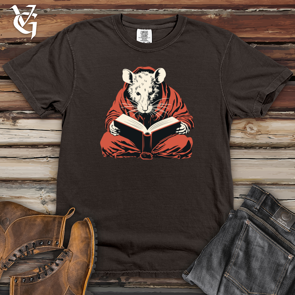 Viking Goods Rat Reading Book Heavy Cotton Comfort Colors Tee Pepper / L