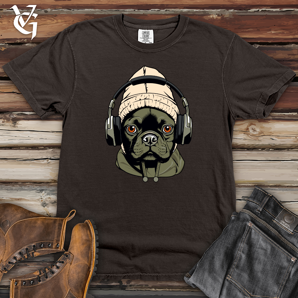 Viking Goods Retro Beanie Headphones Frenchie Heavy Cotton Comfort Colors Tee Pepper / L