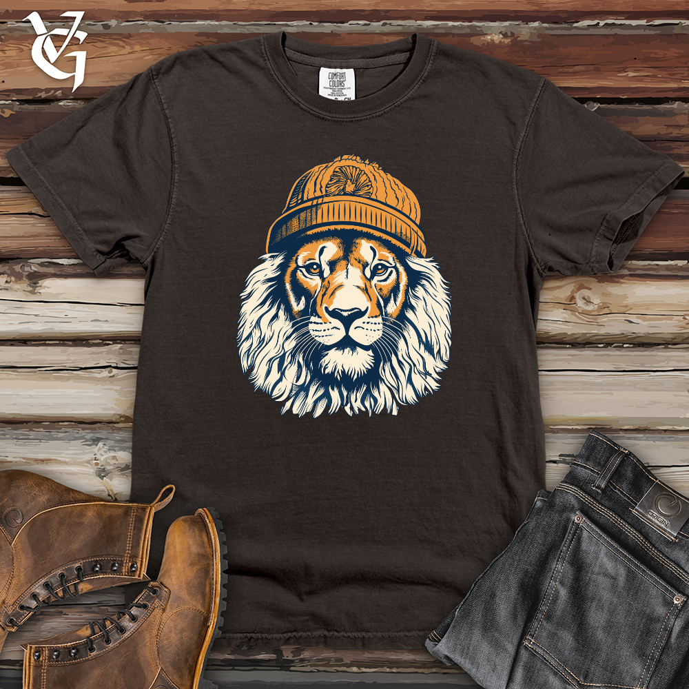 Viking Goods Retro Pompom Snow Hat Lion Heavy Cotton Comfort Colors Tee Pepper / L