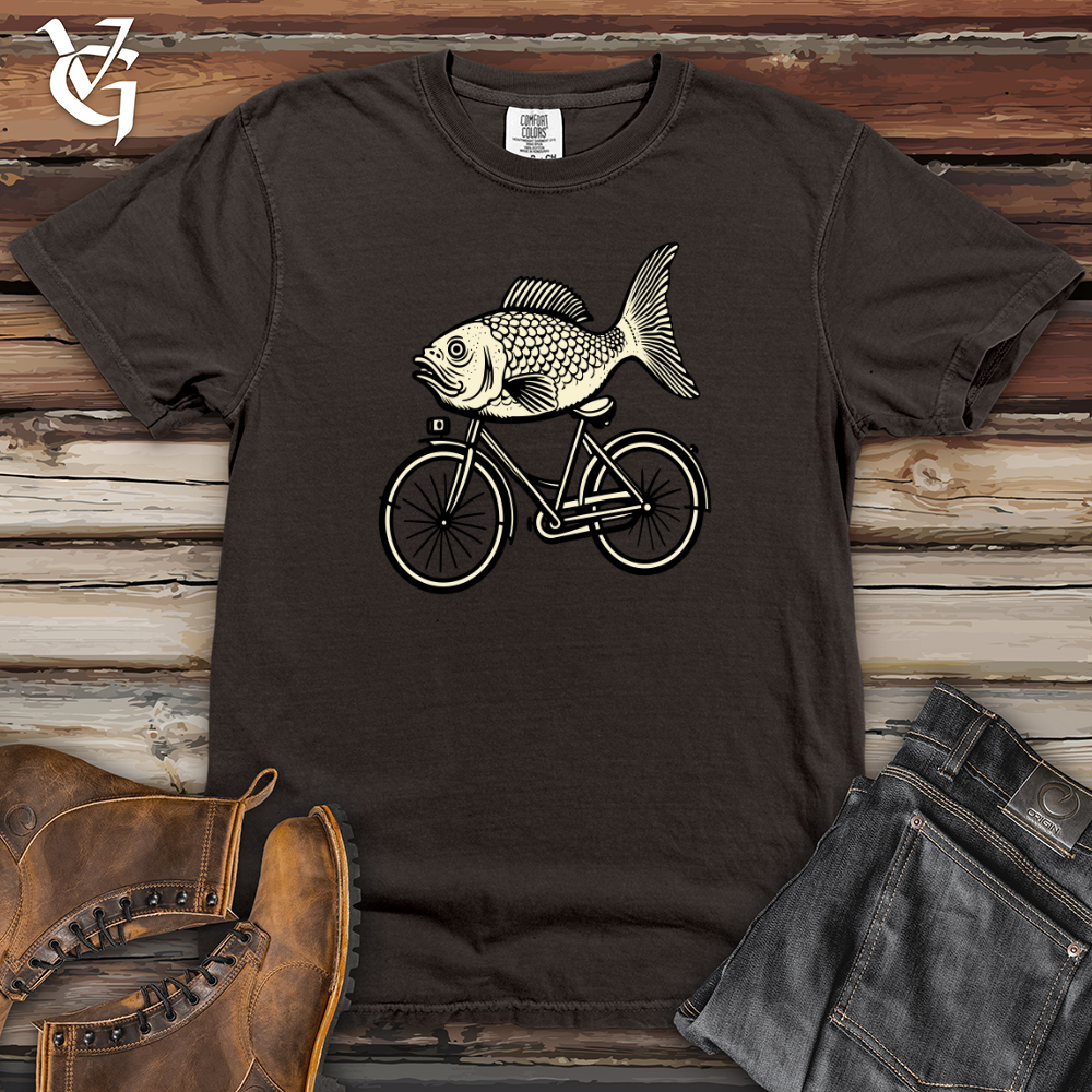 Viking Goods Retro Riding Fish Heavy Cotton Comfort Colors Tee Pepper / L