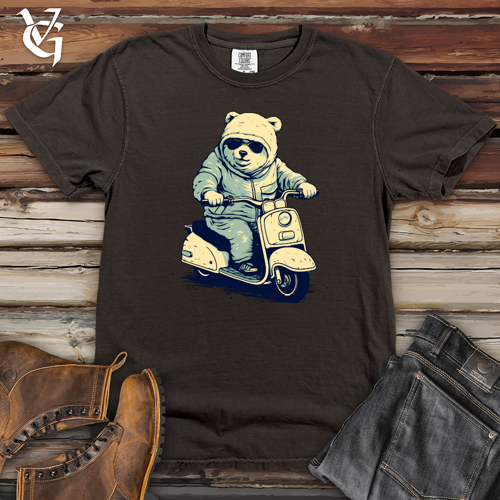 Viking Goods Retro Scooting Bear Heavy Cotton Comfort Colors Tee Pepper / L