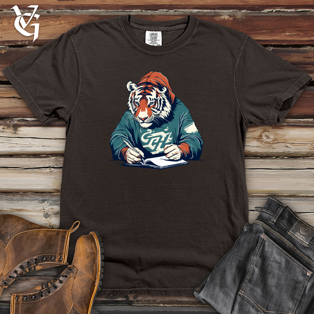 Viking Goods Retro Scribbling Tiger Heavy Cotton Comfort Colors Tee Pepper / L