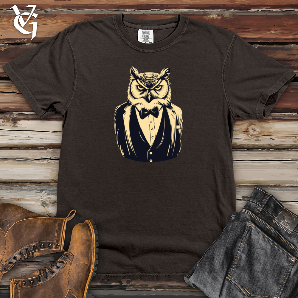 Viking Goods Retro Tuxedo Owl Heavy Cotton Comfort Colors Tee Pepper / L
