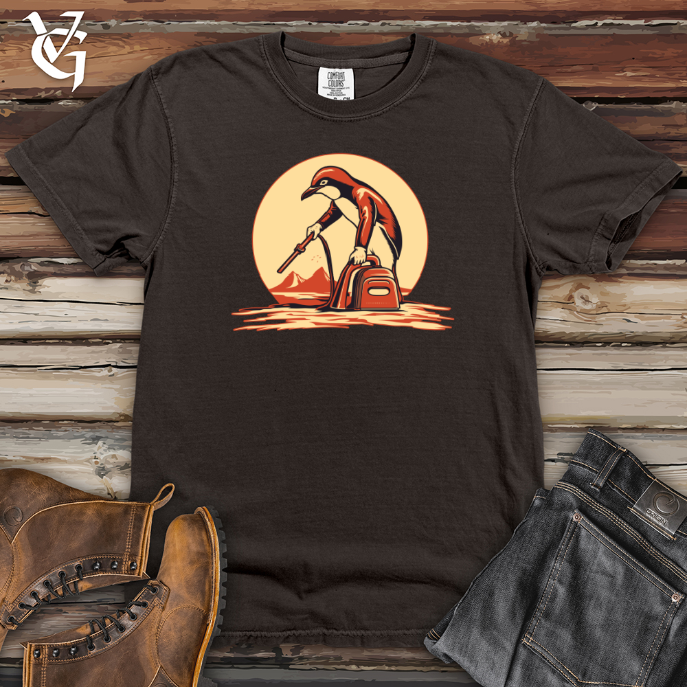Viking Goods Retro Vacuuming Penguin Heavy Cotton Comfort Colors Tee Pepper / L