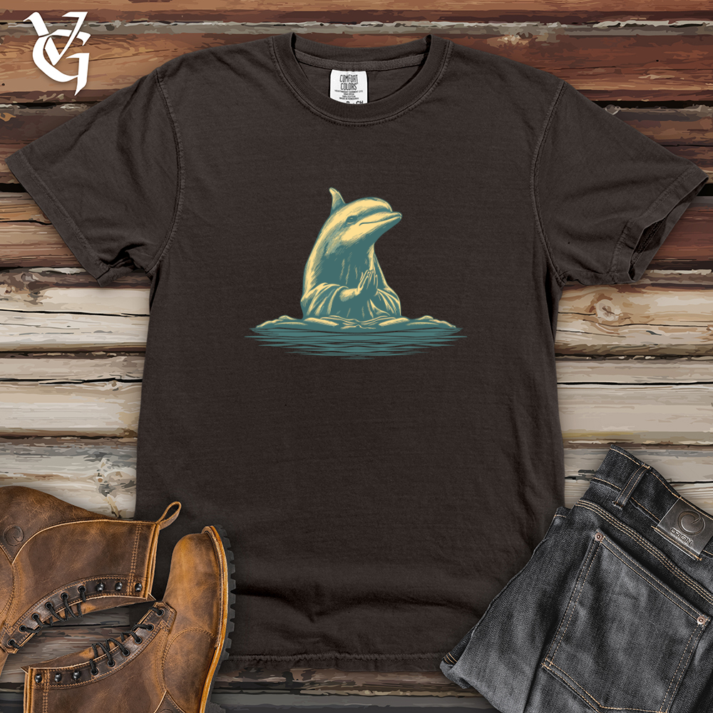Viking Goods Retro Zen Dolphin Heavy Cotton Comfort Colors Tee Pepper / L