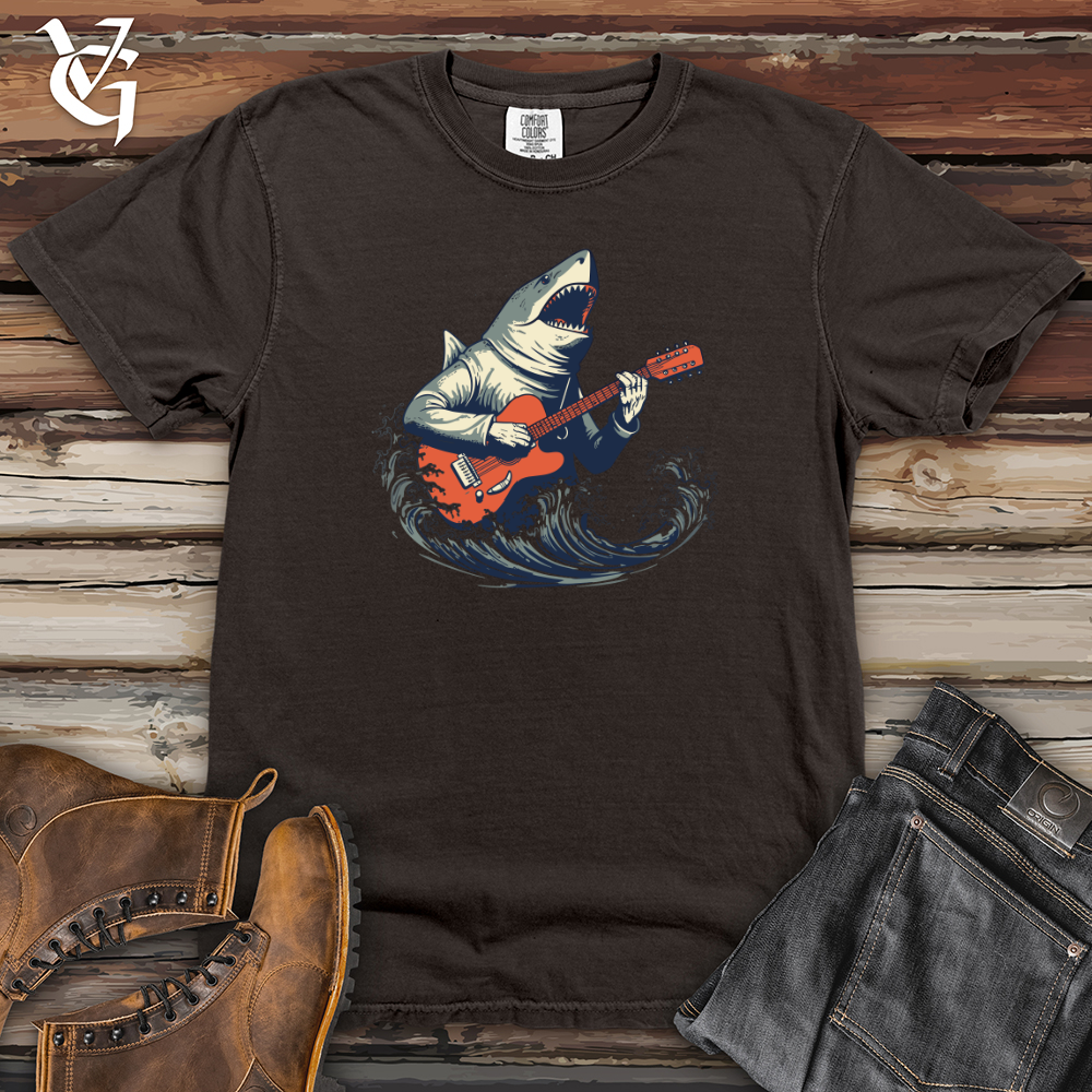 Viking Goods Shark Deep Dive Guitar Groove Heavy Cotton Comfort Colors Tee Pepper / L