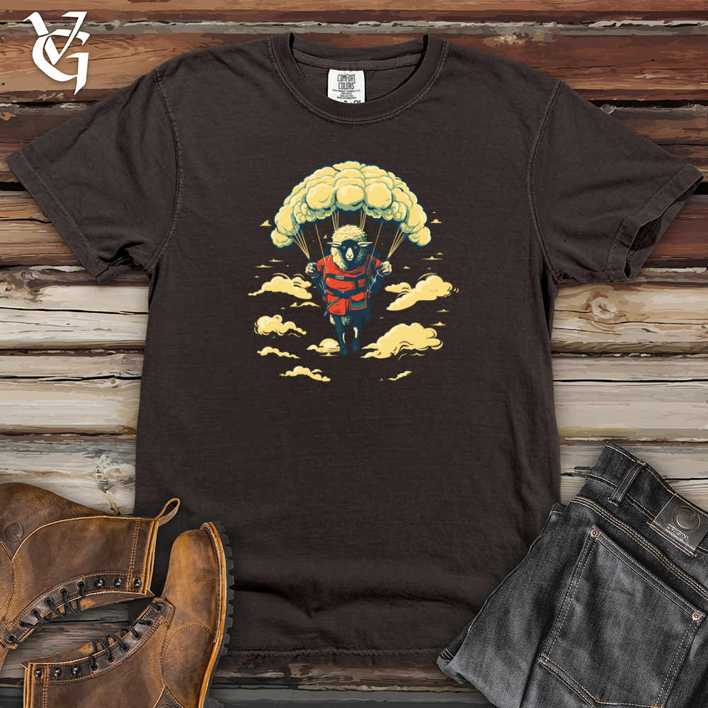 Viking Goods Sheep Skydive Parachute Adventure Heavy Cotton Comfort Colors Tee Pepper / L