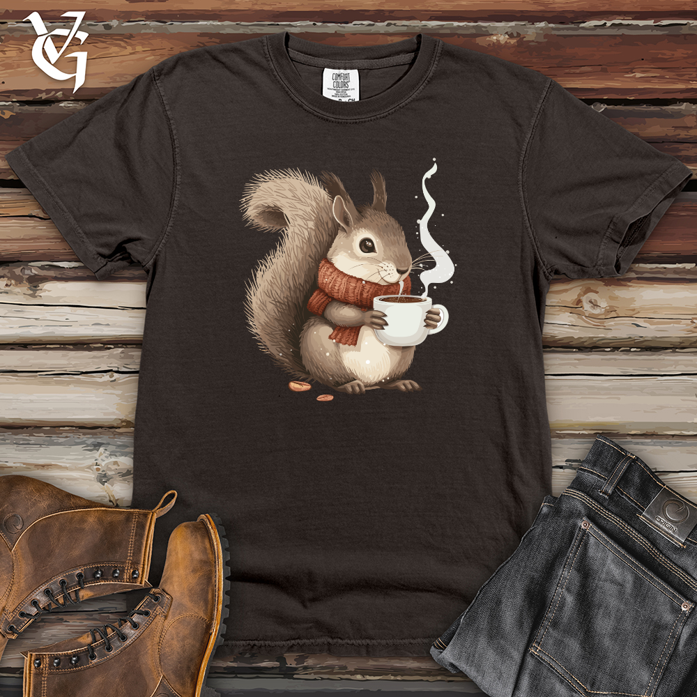 Viking Goods Squirrel Cozy Coffee Heavy Cotton Comfort Colors Tee Pepper / L