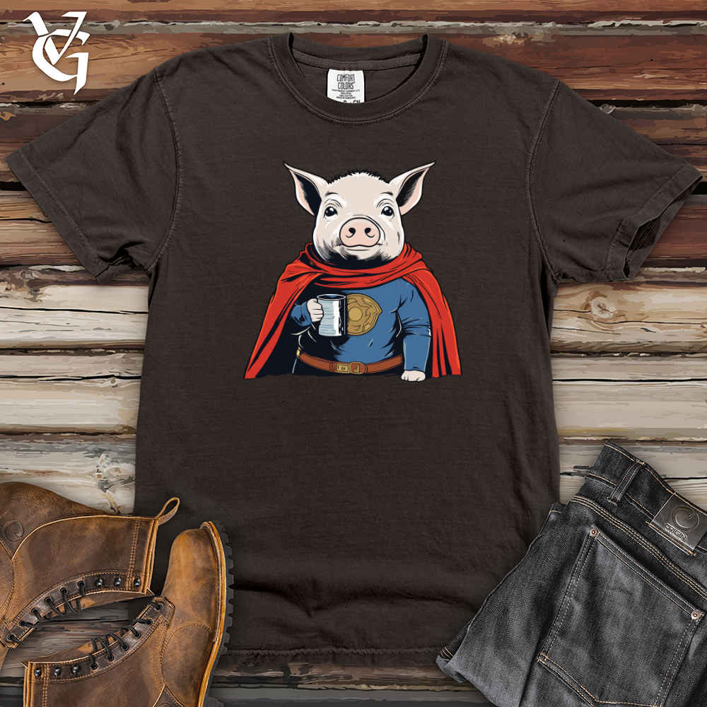 Viking Goods Super Hero Pig Heavy Cotton Comfort Colors Tee Pepper / L