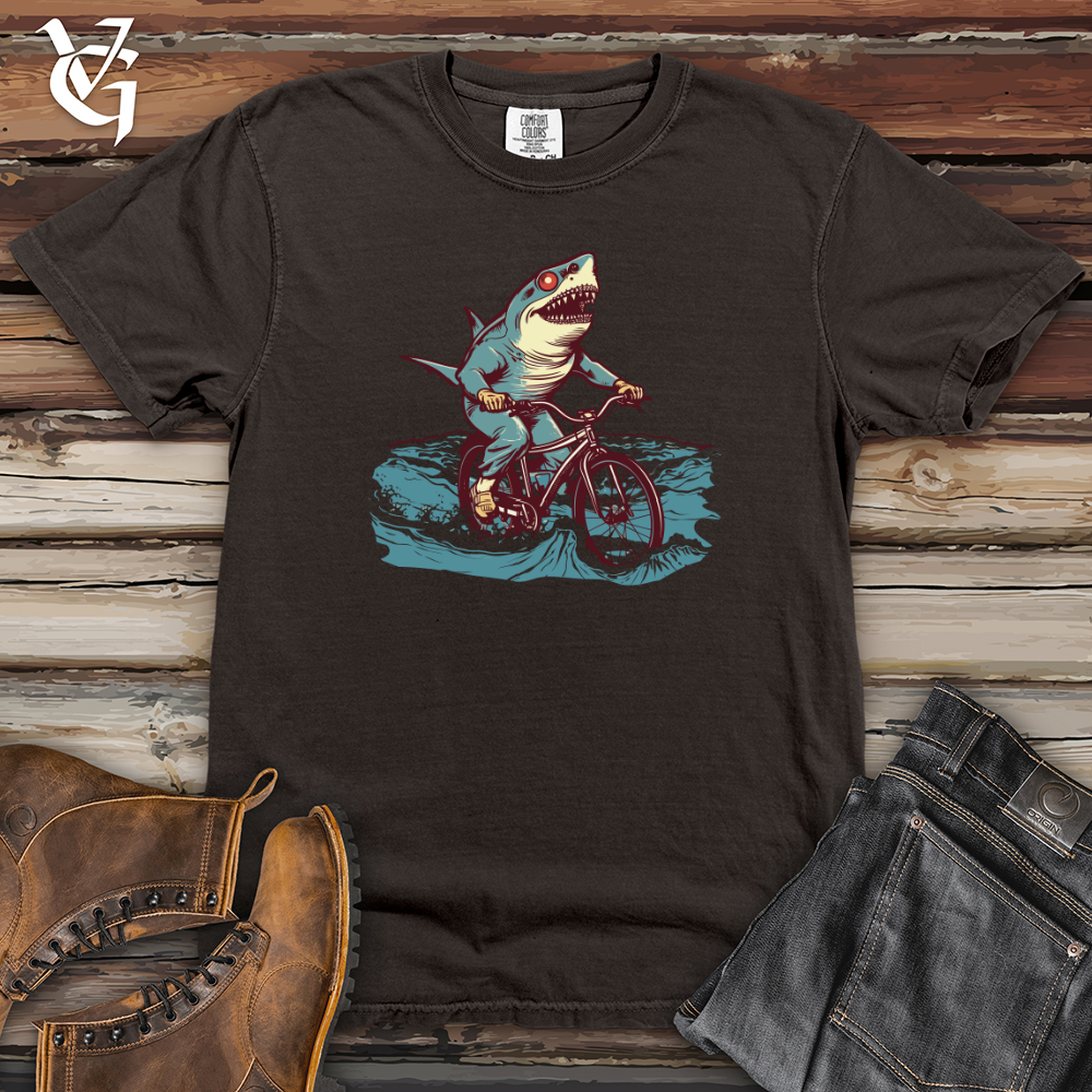 Viking Goods Surfing Shark Wheels Heavy Cotton Comfort Colors Tee Pepper / L