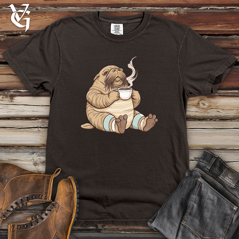 Viking Goods Walrus Cozy Brew Heavy Cotton Comfort Colors Tee Pepper / L