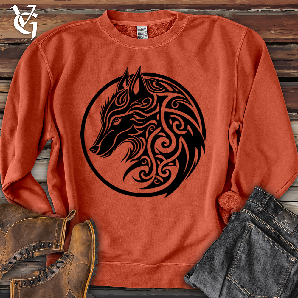 Viking Goods Celtic Wolf Pigment-Dyed Crewneck Pigment Amber / L