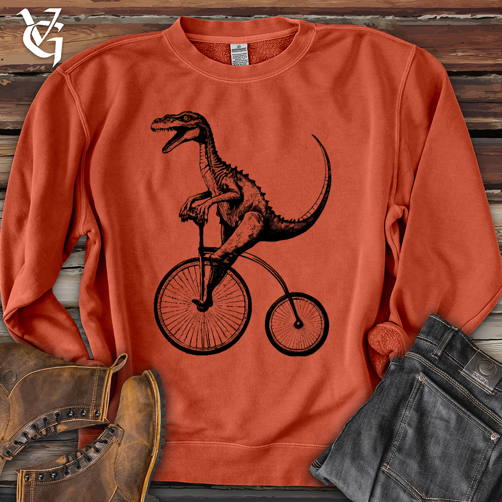 Viking Goods Dinosaur Cyclist Pigment-Dyed Crewneck Pigment Amber / L