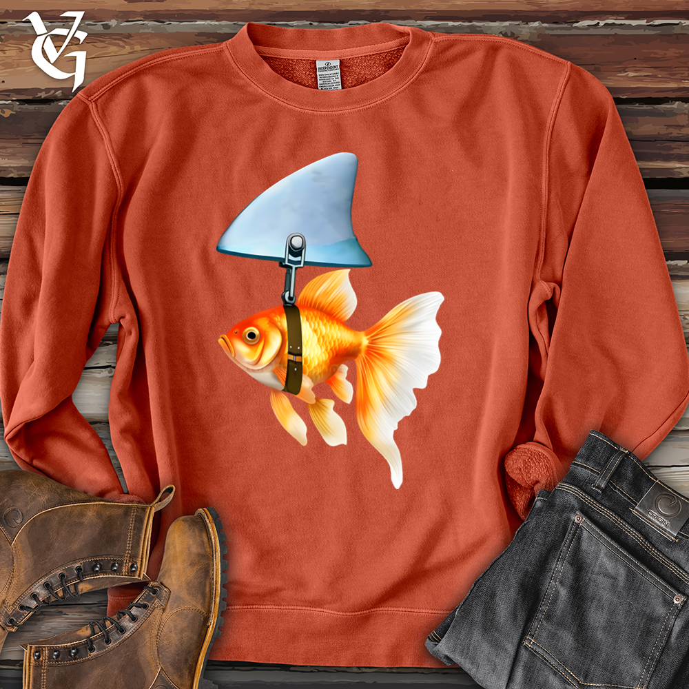 Viking Goods Goldfish Shark Fin Banjo Bison Pigment-Dyed Crewneck Pigment Amber / L